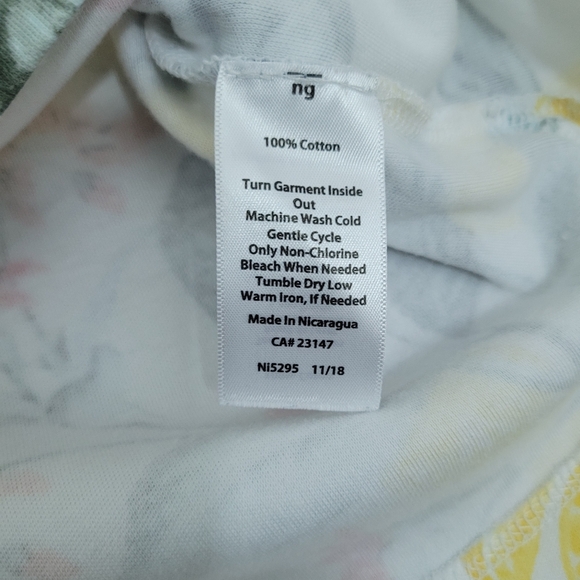 TALBOTS Women's Size Medium Pink Yellow Orange Floral Pattern Soft - Pima Cotton - Picture 5 of 10